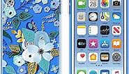 ULAK Compatible with iPod Touch 7 Case/iPod Touch 6 Case, Slim Thin Soft TPU Case for Girls, Shockproof Protective Back Cover for iPod Touch 7th/6th/5th Generation, Blue Floral