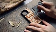 Carveit Designer Wooden Protective Case for iPhone 15 Magnetic Case Cover [Wood Engraving & Shell Inlay] Compatible with iPhone 15 MagSafe Case (Forest Deer-Walnut)