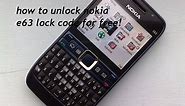 How to unlock Nokia E63 without master unlock code