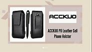 ACCKUO PU Leather Holster for iPhone 14 Plus, 14 Pro Max, 13 Pro Max, 12 Pro Max, 11 Pro Max, XS Max Cell Phone Belt Holder Pouch, XL (Black)