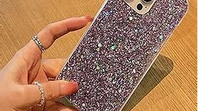 Case for iPhone 11 Pro Max Case Glitter Bling for Women Girls Sparkle Cover Cute Protective Phone Cases 6.5 inch (Purple)