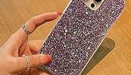 MUYEFW Case for iPhone 11 Pro Max Case Glitter Bling for Women Girls Sparkle Cover Cute Protective Phone Cases 6.5 inch (Purple)