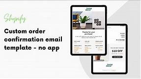 Free custom Shopify notification email template - Order Confirmation