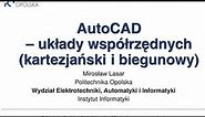 AutoCAD - układy współrzędnych (kartezjański i biegunowy)
