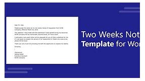 Two Weeks Notice Letters (3 Samples)