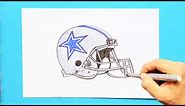 How to draw the Dallas Cowboys Helmet (NFL Team)