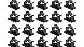 Viaky 30 Pcs Black Clips Self Adhesive Backed Nylon Wire Adjustable Cable Clips Adhesive Cable Management Drop Wire Holder