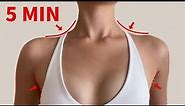 Get FEMININE SHOULDERS/NECKLINE - 5 Min lymphatic STRETCH for lean shoulders & defined Collarbones