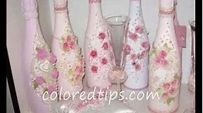 Decorate a champagne bottle for weddings