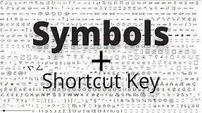 Common Symbols With Shortcut Keys (Important)