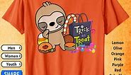Trick Or Treat Sloth Halloween Shirt