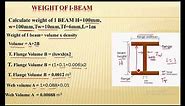 Weight calculation for steel I-beam