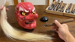 【Tengu mask making】Let's make a Japanese mask!木彫り面の作り方 #woodcarving #tengu #howto