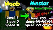 Noob To Master! Level 200! Becoming The Fastest Player! 3 Million Steps! - Legends Of Speed