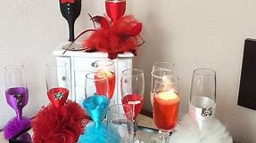 How to decorate glasses for wedding turorial 1/3