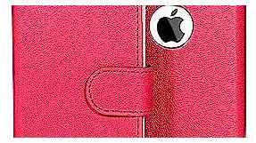 iPhone 5s Case, BUDDIBOX [Wallet Case] Premium PU Leather Wallet Case with [Kickstand] Card Holder and ID Slot for Apple iPhone 5 & 5s, (Pink with White)