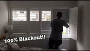 100% Blackout Bedroom Plantation Shutters