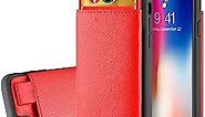 LAMEEKU iPhone 8 Wallet Case, iPhone 7 Leather Case, Shockproof iPhone 7 case with ID Credit Card Slot Holder & Money Pocket, Protective Cover for Apple iPhone 8/7 4.7" Red