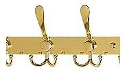 Dseap Coat Rack Wall Mounted - 5 Tri Hooks, Heavy Duty, Stainless Steel, Metal Coat Hook Rail for Coat Hat Towel Purse Robes Mudroom Bathroom Entryway,Gold