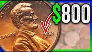 1988 PENNY COINS WORTH MONEY - RARE ONE CENT COINS TO LOOK FOR IN YOUR POCKET CHANGE!!
