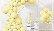 RUBFAC Pastel Yellow Balloons, Light Yellow Balloons Different Sizes 105pcs 5/10/12/18 Inches for Garland Arch, Yellow Latex Balloons for Birthday Party Gender Reveal Baby Shower Sunflower Honeybee Party Decorations