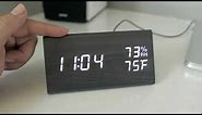 Modern Digital Led - Wooden Alarm Clock - Review & Setup