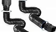 Black-2pack Rain Gutter Downspout Extensions Flexible, Drain Downspout Extender,Down Spout Drain Extender, Gutter Connector Rainwater Drainage,Extendable from 21 to 68 Inches