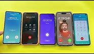 Three Identical Samsung C10E Incoming Call vs iPhone 10 vs iPhone 14pro