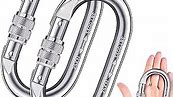 Heavy Duty Carabiner Clip Climbing Carabiner(25kn=5600lbs),Hook with Screwgate Multipurpose for Climbing, Rigging, Ropes, Hammocks (O Shape, 2pack)