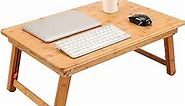 Large Size Laptop Tray Desk Nnewvante 25.6x17.7in Bamboo Floor Desk Low Table Bed Tray Table,Foldable Adjustable Study Writing Gaming Breakfast Serving Floor Table Support 18in Laptop w' 4 Leg Lock