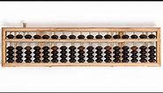 Vintage Style Wooden Abacus w/ Reset Button - 17 Column Soroban Calculator