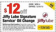 Places to find free and printable Jiffy Lube Oil Change Coupons Online