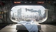 A Room With A View From A High Rise Sci-fi Bedroom | Star Wars & BladeRunner Inspired | 4K