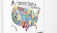 Stupell Industries Use Rainbow Typography Map On White Background Canvas Wall Art, 16 x 20, Design by Artist Erica Billups