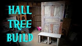 DIY HALL TREE FROM OLD DOOR AND RECLAIMED LUMBER!!!