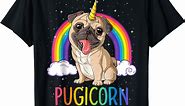 Amazon.com: Pugicorn Pug Unicorn Girls Kids Space Galaxy Rainbow.2022 T-Shirt