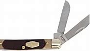 Old Timer 108OT Junior 4.7in S.S. Traditional Folding Knife with 2in Clip Point Blade and Sawcut Handle for Outdoor, Hunting, Camping and EDC