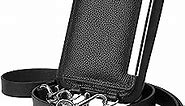Smartish iPhone 11 Pro Crossbody Case for Women - Dancing Queen [Purse/Wallet with Detachable Strap & Card Holder] - Stiletto Black-Silver