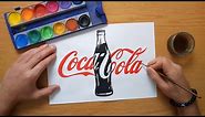 How to draw a Coca Cola logo with a bottle