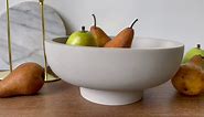 Concrete Fruit Bowl for Kitchen Counter - Large Decorative Bowl for Home Decor - Modern Pedestal Bowl - Key Bowl for Entry Table - Footed Bowl - Entryway Bowl for Keys