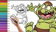 Learn how to draw a funny monster - Easy Monster Drawings - Fat troll #draw #howtodraw #drawing