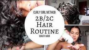 Curly Girl Method Wavy Hair Routine - type 2b/2c/3a Hair