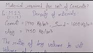 How to calculate material for 1 cubic meter of concrete