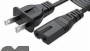 Chanzon 10ft Vizio Power Cord 7A 125v for Vizio D-E-M-Series HDTV Smart LED Sharp LCD TV Sony PS1 (2 Prong NEMA-1-15P IEC320-C7 Plug) 2Slot Universal Replacement Wall Polarized AC Cable(UL Listed)