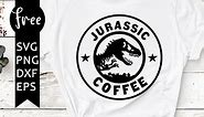Jurassic coffee svg free, jurassic park svg, dinosaur svg, instant download, silhouette cameo, shirt design, coffee svg, dino svg 0878