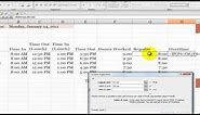 How to Calculate Overtime Hours on a Time Card in Excel