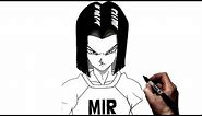 How To Draw Android 17 | Step By Step | Dragonball
