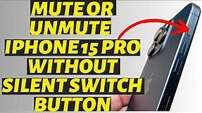 How to Mute or Unmute The iPhone 15 Pro Without Silent Switch Button