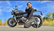 Short girl vs FASTEST neo cafe racer: Triumph Speed Twin