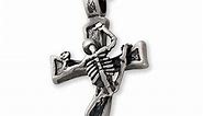 Handmade Pendant Necklace sterling silver necklace for men goth pendant for men necklace skeleton cross medieval cross goth gothic punk